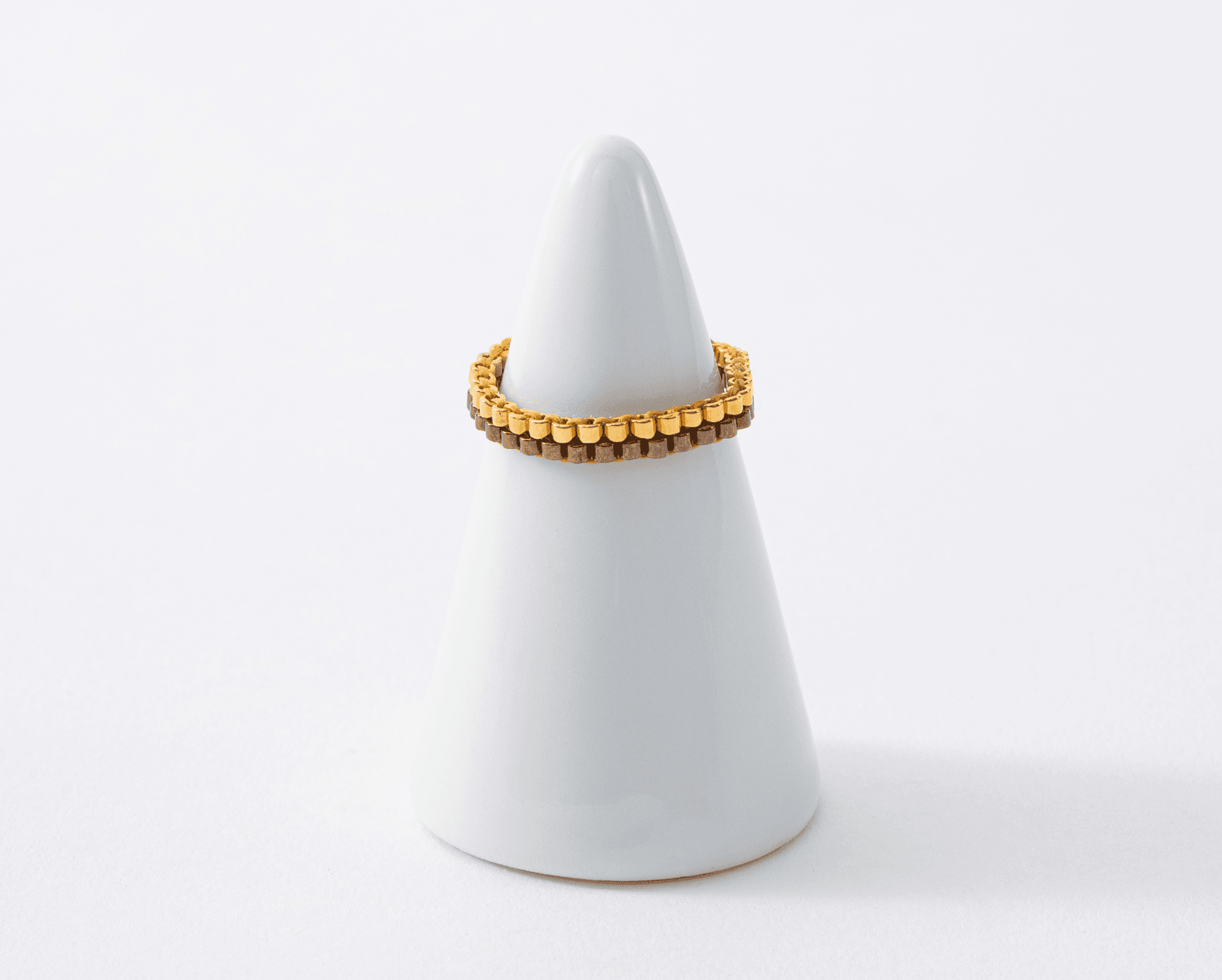 ２色２段ビーズリングBronze & Gold（みやび007-RNG-B＆G）みやびシリーズ1枚目の画像